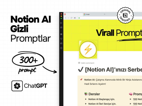 🚀 Yapay Zekanızı Yükseltin: 300+ Notion AI Promptları, ChatGPT/Gemini/Claude Uyumlu, Yapay Zeka Etkileşimlerinizi Güçlendirin