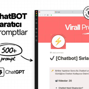 Chatbot Creator Bonanza: 500+ Notion Promptları, ChatGPT/Gemini/Claude Botlarınızı Güçlendirin, Anında İndirin, SERP Odaklı