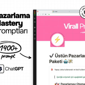 1400+ Pazarlama Şablon Paketi, Kolay Notion Promptları, ChatGPT Dahisi 💫 ChatGPT Pazarlama Promptları, Notion Şablonu, SERP Odaklı 👀