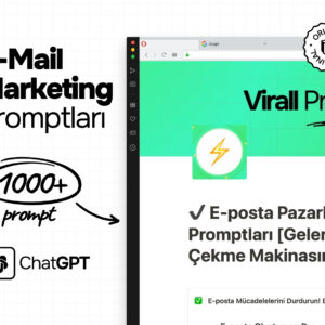 E-mail Pazarlama Ustalığı: ChatGPT Promptları, Notion Uyumlu 💪 E-mail Tıklama Oranlarını Yükseltin 🚀 1000+ ChatGPT Promptları, Notion ile E-mail Açılma Oranları Alev Alıyor! 🔥
