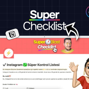 Instagram'da Viral Olun: SÜPER KONTROL LİSTESİ, Notion Uyumlu, %100 Orijinal, Basit ve Etkili, Anında İndirme